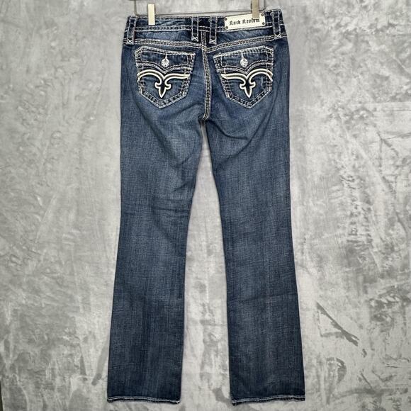 Rock Revival Jeans Womens 28 Jamila Bootcut Contrast Stitch Buckle Western - Picture 2 of 16